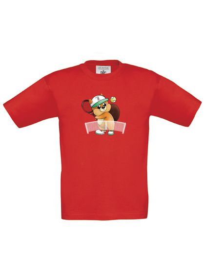 T-Shirt Flip spielt Tennis