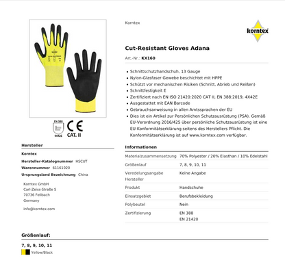 Cut-Resistant Gloves Adana